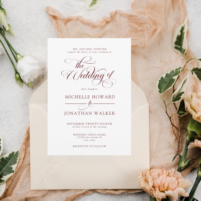 Convite Casamento Clássico Elegante Simples Formal (Criador carregado)
