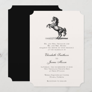 Convite Casamento Clássico Formal Elegante Equestre