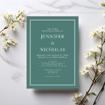 Convite Casamento Clássico Formal Emerald Green<br><div class="desc">Convite Formal Clássico de Casamento Verde Emerald</div>