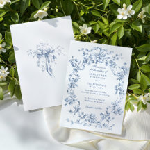 Casamento Clássico Francês com Flores Azuis e Fita