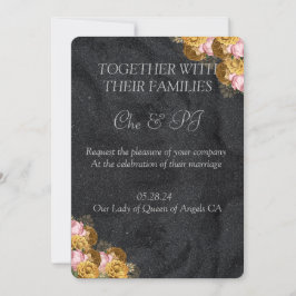 Convite Casamento Clássico Minimalista Negro