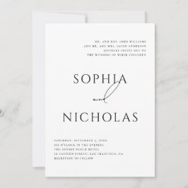 Convite Casamento Clássico Minimalista | Tipografia Elegan