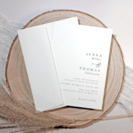 Convite Casamento Clássico Mínimo Elegante Simples