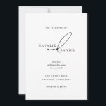 Convite Casamento Clássico Mínimo Negro Branco Moderno<br><div class="desc">Este convite de casamento branco é clássico,  simples,  chique e elegante. O perfeito para casamentos minimalistas modernos.</div>