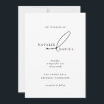 Convite Casamento Clássico Mínimo Negro Branco Moderno<br><div class="desc">Este convite de casamento branco é clássico,  simples,  chique e elegante. O perfeito para casamentos minimalistas modernos.</div>