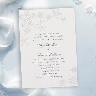 Convite Casamento Clássico Moderno Formal Winter Wonderlan