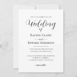 Convite Casamento Clássico Preto e Branco Elegante