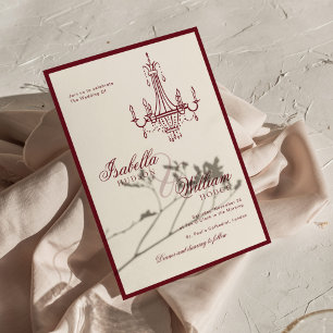 Convite Casamento Clássico Retro Marfim Atemporal Dinheiro