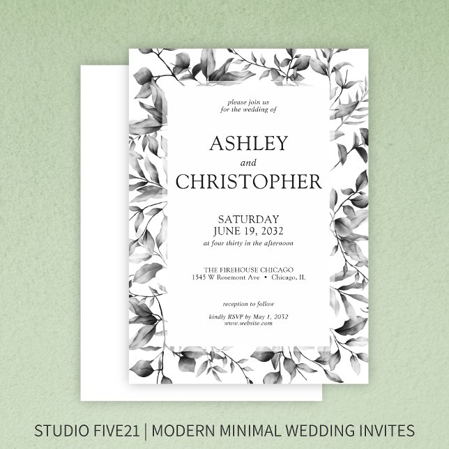Convite Casamento Clássico Russo Russo Floral Fronteira (Criador carregado)