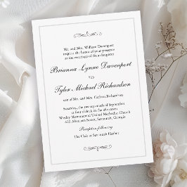 Convite Casamento Clássico Simples Elegância