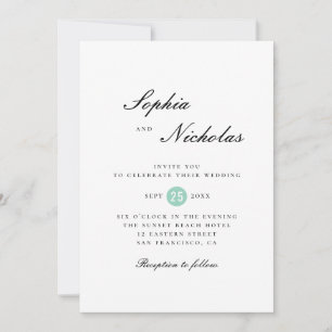 Convite Casamento clássico simples elegante minimalista