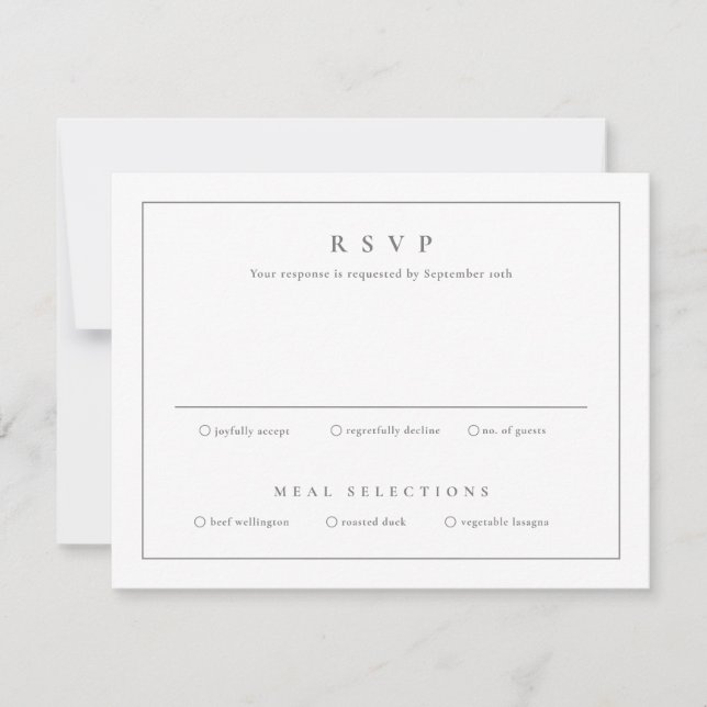 Convite Casamento Clássico Simples Limpo Elegante (Frente)