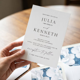 Convite Casamento Clássico Tradicional Preto e Branco