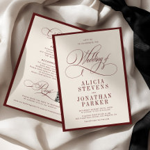 Casamento clássico vintage burgundy marfim dinheir