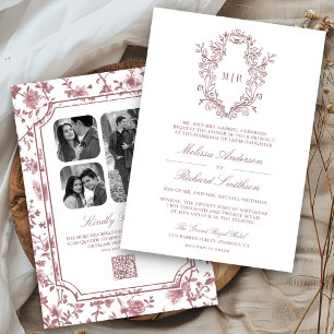 Convite Casamento Código QR Crista Roseira Empoeirada de C
