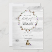 Casamento Código QR de Algodão Lavanda Rústico no 