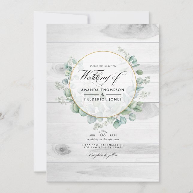 Convite Casamento Código QR de Celeiro Rústico do Campo Eu (Frente)
