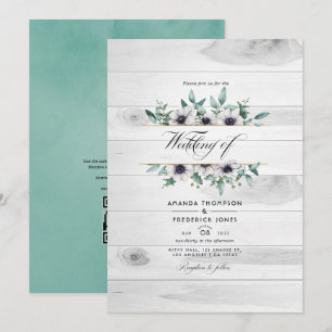 Convite Casamento Código QR de Eucalipto Country Rústico A