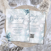 Casamento Código QR de Flocos de Neve Florais de I