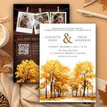 Casamento Código QR de Floresta de Carvalhos no Ou