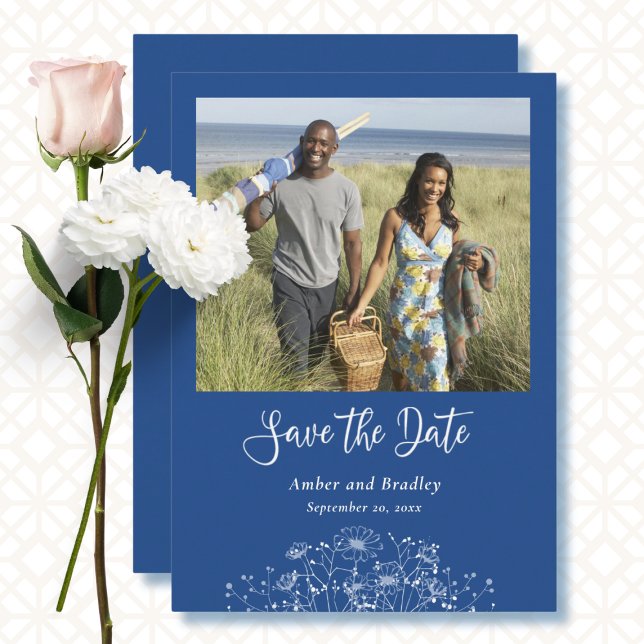 Convite Casamento Código QR de Foto de Flor Silvestre Simp (Criador carregado)