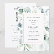 Casamento Código QR de Vegetação em Aquarela Elega