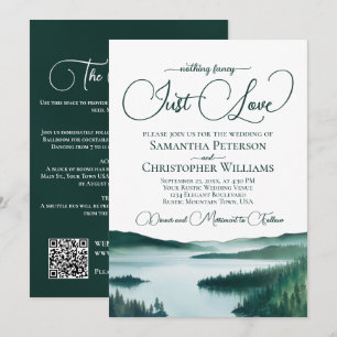 Convite Casamento Código QR do Lago Rústico Sem Frescuras