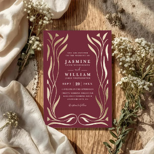 Convite Casamento Código QR Floral Luxo Boho Elegante
