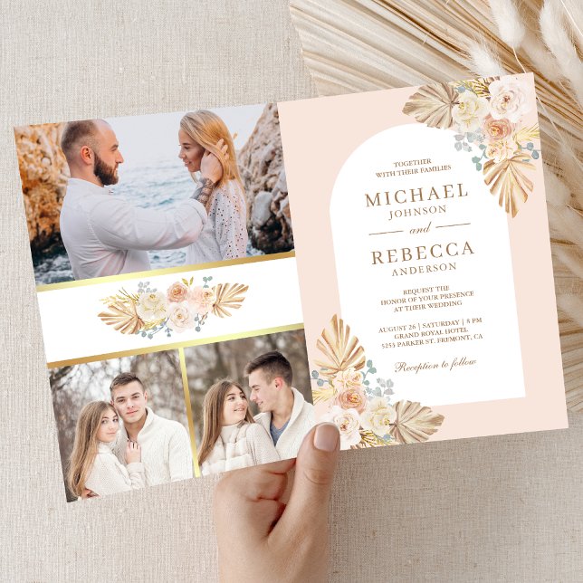 Convite Casamento Código QR Floral Terroso empoeirado Boho (Criador carregado)
