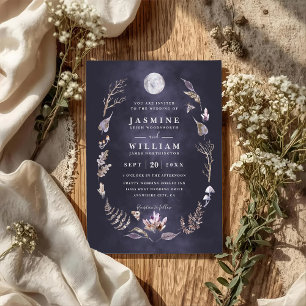 Convite Casamento Código QR Floresta de Cristal Noite da L