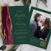 Casamento Código QR Foto Verde Ágata Vermelho Borg
