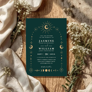 Convite Casamento Código QR Noite da Lua da Galáxia Celest