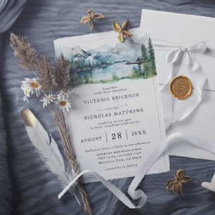 Convite Casamento Código QR Orçamento Árvore Floresta Mont