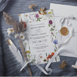 Convite Casamento Código QR Orçamento Moderno Elegante Flo