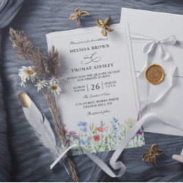 Convite Casamento Código QR Orçamento Moderno Elegante Flo