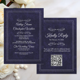 Convite Casamento Código QR Preto Branco Elegante e Empola