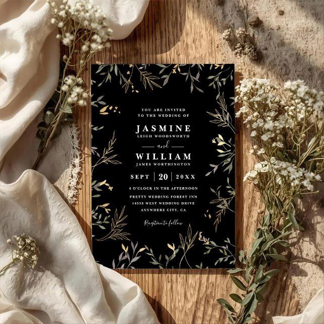 Convite Casamento Código QR Rústico Eucalipto Verde Elegan (Criador carregado)