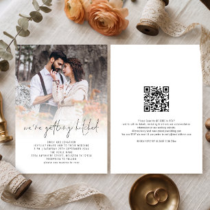 Convite Casamento Código QR Sobreposição de Foto Casamento