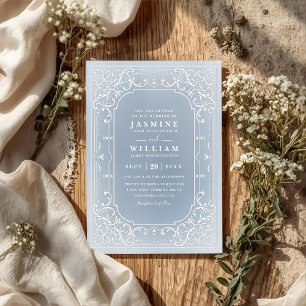 Convite Casamento código qr vintage ornamentado elegante a