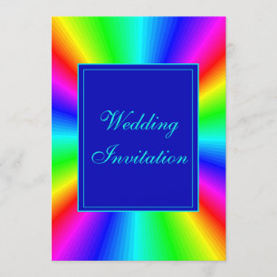 Convite Casamento Colorido Bright Rainbow
