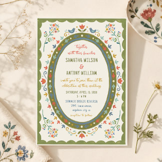 Convite Casamento Colorido Caprichoso Folclórico Floral Av