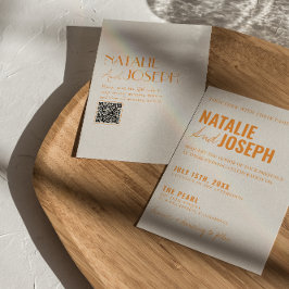 Convite Casamento Colorido Clássico Moderno com Clareza QR