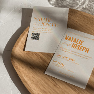 Convite Casamento Colorido Clássico Moderno com Clareza QR