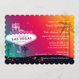 Convite Casamento Colorido da Faixa de Las Vegas