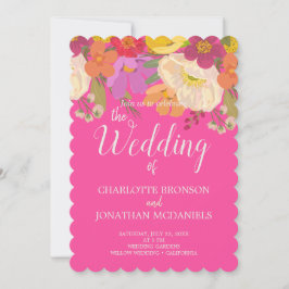 Convite Casamento Colorido de Jardim Floral de Verão