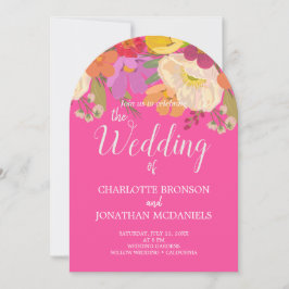 Convite Casamento Colorido de Jardim Floral de Verão