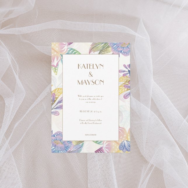 Convite Casamento Colorido de Watercolor (1)