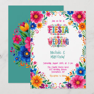 Convite Casamento Colorido Floral Fiesta Mexicano