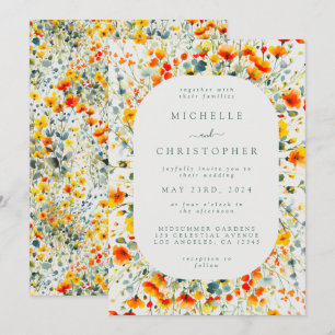 Convite Casamento Colorido Floral Watercolor