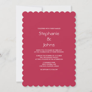 Convite Casamento Colorido Vibrante Minimalista Magenta Ro